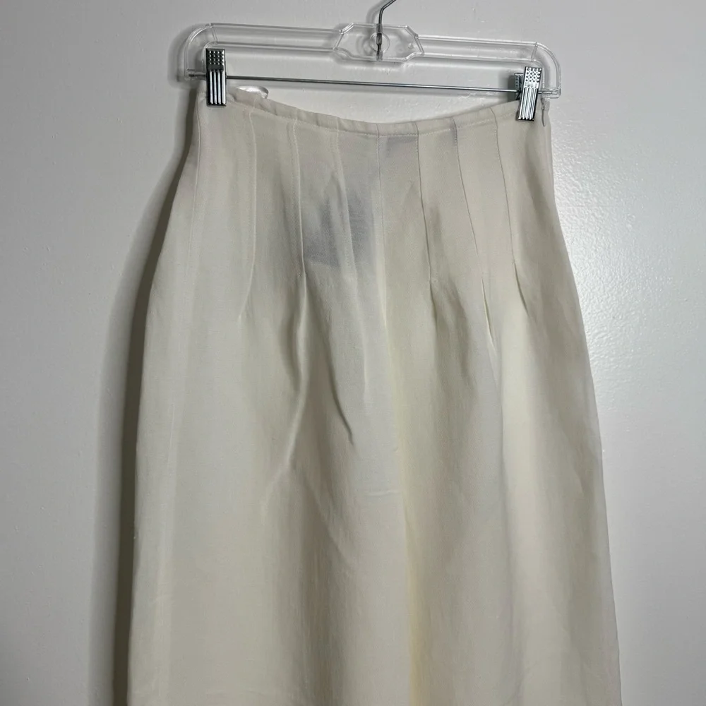 NWT Massimo Dutti Wide Leg Pleated Trousers White Size‎ 2 Minimalist Elegance - Picture 3 of 13